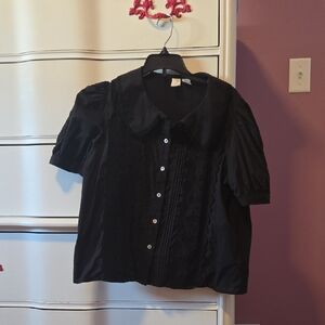 Black Button-Up Blouse